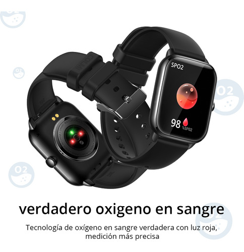 Reloj Smartwach Colmi C61, pantalla de llamadas/mensajes 1.9, color negro, correa, color negro