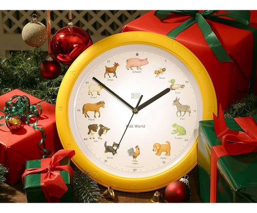 ~? Kookoo Kidsworld Amarillo, Reloj De Pared Para Niños Con 