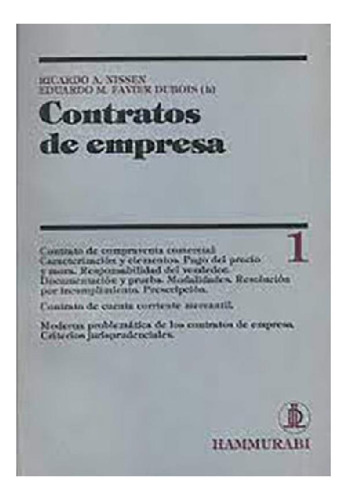 Libro - Contratos De Empresa (usado) - Nissen, Ricardo A