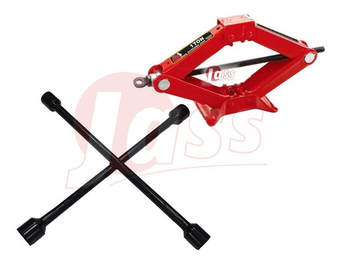 Imagen 3 de 4 de Crique Tijera Y Llave Cruz Reforzada 17 19 21 23 Mm Auto Loc