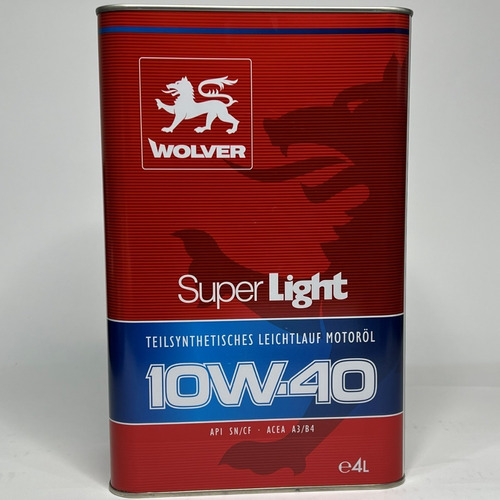 Aceite Motor Wolver 10w40 Super Light Api Sn/cf 4l Semiintét