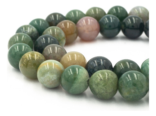 Piedra Natural Bola Lisa De 10mm 1 Hilo Pulseras Colores 