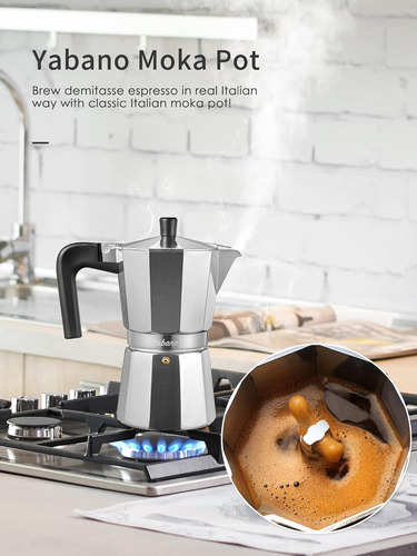 Yabano Cafetera Espresso, 9 Tazas Cafetera Moka It Aa
