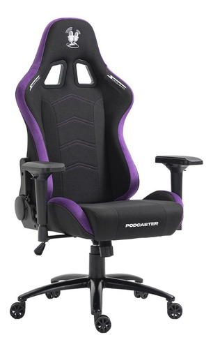 Cadeira Gamer Podcaster, Reclinável, 4d, Preta E Roxa