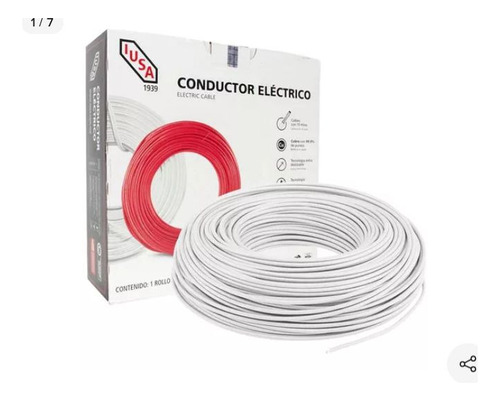 Metro De Cable Iusa Cal. 6 50 Mts 100% Cobre Colores