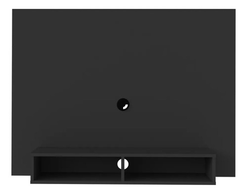 Mueble De Tv Panel Flotante Negro Con Repisa Negro