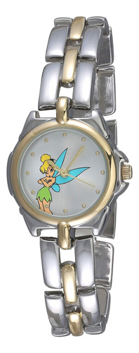 Reloj Disney Tinkerbell Tk2020 Plateado Bicolor Para Mujer