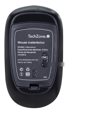 Mouse Inalámbrico Techzone 1600 Dpi Color Gris Plateado