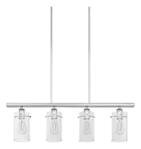 Lampara De Techo Colgante De Cocina Lineal 4 Luces Estructura Gris