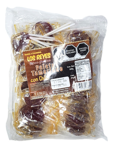 Paleta Los Reyes Tamarindo Con Chile 30 Piezas