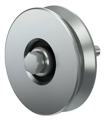 Rueda De Acero Canal V 70mm Con Rulemán Para Portones Corredizos Ruedamas X03