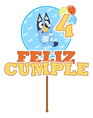 Bluy. Cake Topper Adorno Para Tortas Personalizados