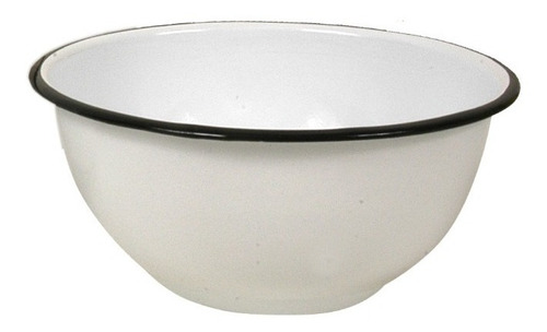 Imagen 1 de 1 de Bowl Enlozado Blanco Borde Negro. Diametro 20x9cm