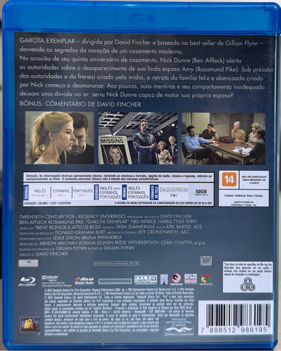Blu-ray Garota Exemplar - David Fincher - Dublado - Original