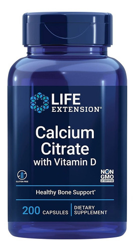 Cálcio Citrato + Vitamina D3 Life Extension (200 Cápsulas)