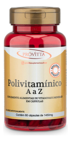 Polivitaminico Az 60 Cápsulas Complexo Multi Az Provitta Sabor Sem sabor