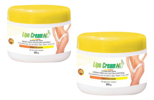 2 Crema Reductora Lipo Cream - Tapa Amarilla