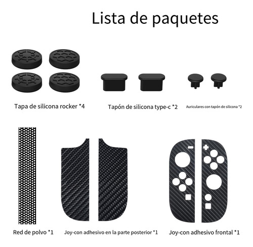 Dlsqkit Switch2: Tapones De Silicona + Adhesivos + Cubre Pol