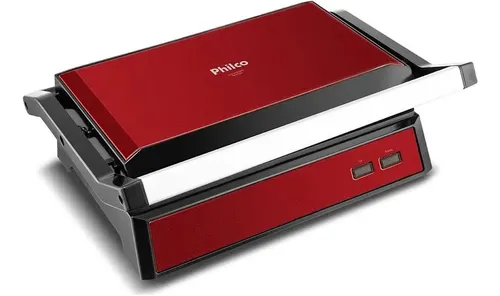 Grill E Sanduicheira Pgr28vi Inox Red 2 Em 1 1250w Philco Cor Vermelho 220V