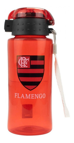 Garrafa De Plástico Time Flamengo 450 Ml Cor Vermelho