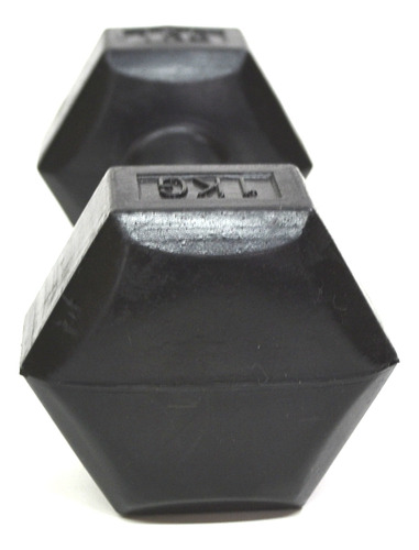 Kit 2 Mancuernas Hexagonales Pesa 1 Kg Cada Una Gimnasia Gmp Color Negro