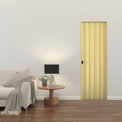 Porta De Pvc Sanfonada Plasbil 80cm X 2,10m - Cor Areia