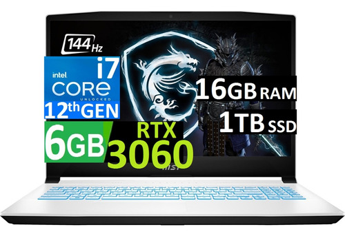 Msi Sword 15 144hz Core-i7 12th Gen 16gb 1tb Ssd Rtx3060 6gb