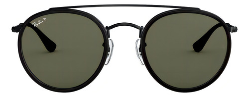 Gafas de sol Ray Ban Mod RB3647-n 002/58, color polarizado, color negro, color varilla negra, lente negra, color verde, diseño redondeado clásico G-15