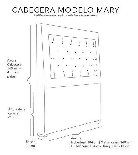 Cabecera King Size Dicasa Mary Gris