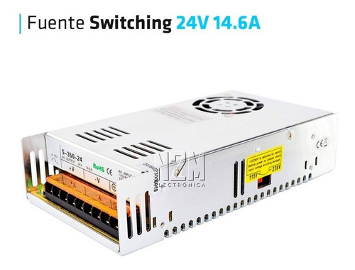 Imagen 2 de 10 de Fuente 24v 14a Metalica Regulada Switching Tira Led Cctv