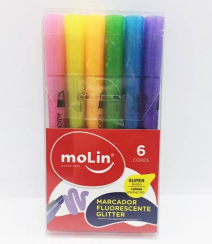 Imagem 1 de 2 de Marca Texto Glitter Molin