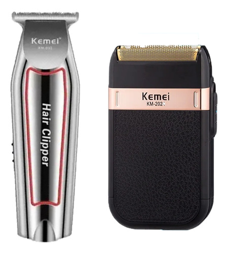 Kit 2 Maquina Kemei 2024+032 Profissional Corte Cabelo barba