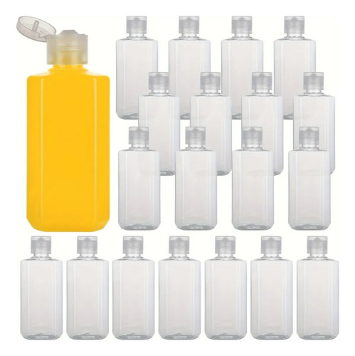 Envase Vacio Plastico Pequeño Gel Crema 60 Ml Tapa Flip X 20 Tapa Dorada