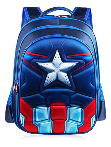 Mochila Para Niños Mochila Escolar De Dibujos Animados Preescolar Kinder Impermeable Capitan America