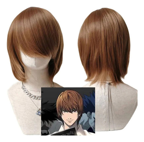 Peluca De Pelo Death Note L Yagami, Pelo Castaño Corto