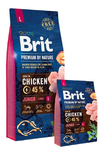 Imagen 1 de 5 de Alimento Europeo Brit Premium Junior L (cachorro) 15k