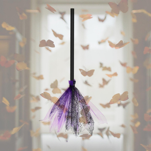 Disfraz De De Escoba De Halloween Realista Disfraz Violeta