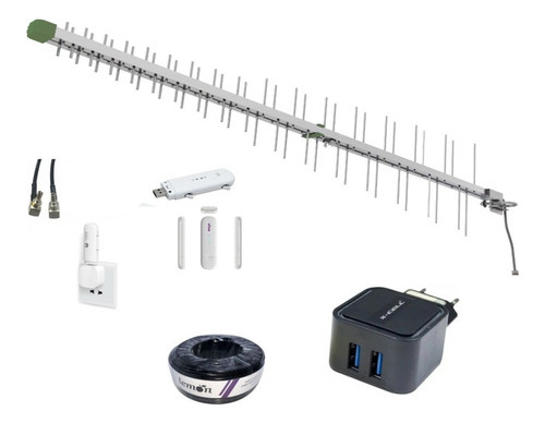 Kit Roteador Wifi Tplink Modem 4g + Adaptador Pigtail Antena Cor Branco