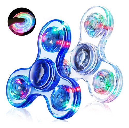 Fidget Spinner Iluminado Para Niños Pack De 2 Unidades Color