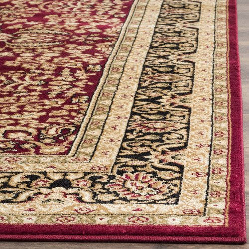 Tapete Oriental Tradicional Rojo Y Negro 160 X 230 Cm