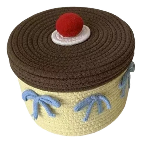Cesta De Almacenamiento De Cuerda De Algodón Cubierta,