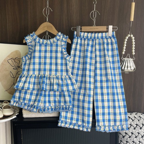 Set De 3 Piezas De Pantalones Cortos A Cuadros Con Estampado