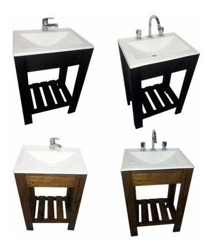 Imagen 5 de 8 de Combo Bacha Griferia Vanitory Baño Super Oferta 55cm