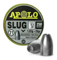 Comprar Balines Apolo Slug X250 5.5 Mm - Punta Solida Hueca 25 Gr