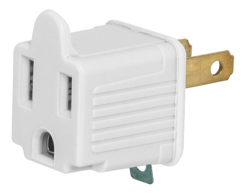 Clavija Convertidora A Tierra Blanca Voltech 46255 Color Blanco