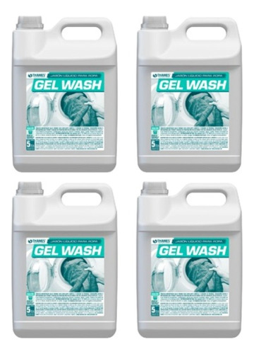 Jabon Liquido Para Ropa 5lts Thames Gel Wash Baja Espuma X4