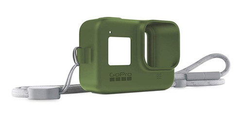 Imagen 3 de 6 de Carcasa Funda Silicona Gopro Hero 8 Black + Soga Verde