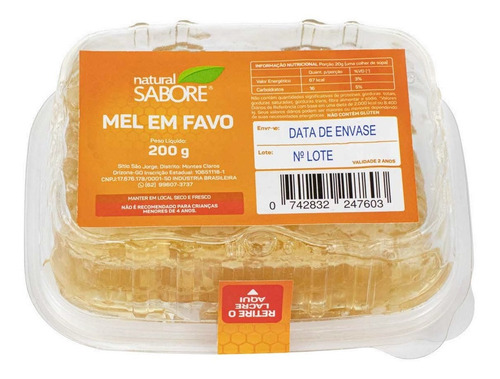 Imagem 2 de 7 de Mel Em Favo De Abelha - Alta Qualidade - Envio Imediato