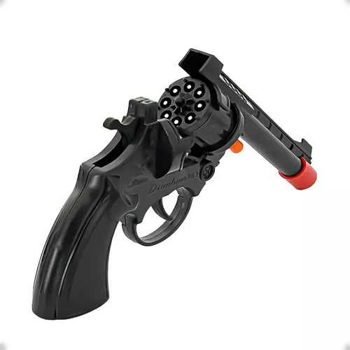 Revolver Arma De Brinquedo Espoleta Reforçado Com 5 Cartela