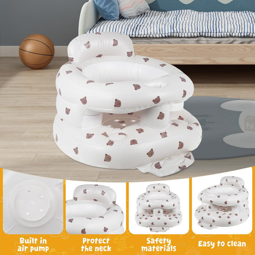 Asiento Inflable Para Bebé, Bomba Incorporada, Asiento